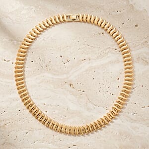 Organic Segmented Necklace (20 Inches) in Goldtone