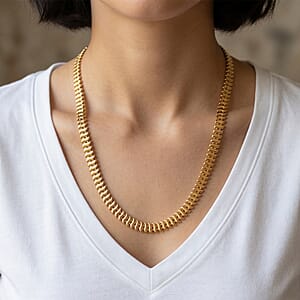 Organic Segmented Necklace (20 Inches) in Goldtone