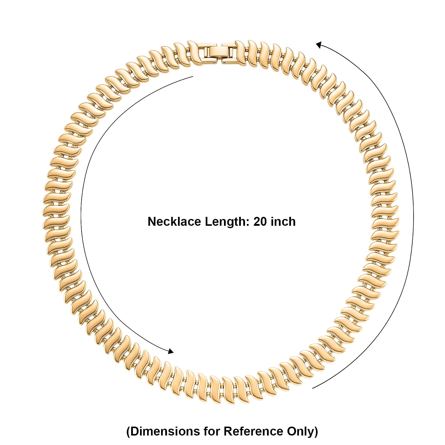 Organic Segmented Necklace (20 Inches) in Goldtone