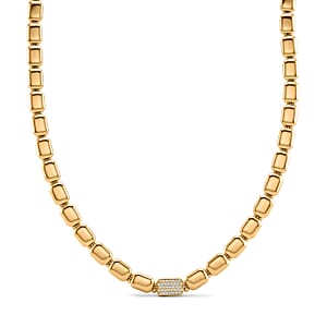 Austrian Crystal Bold Link Necklace (20 Inches) in Goldtone
