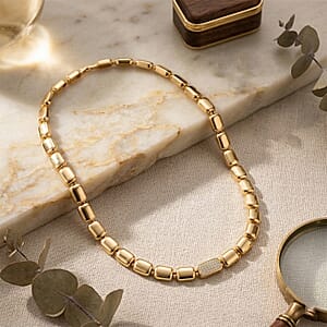 Austrian Crystal Bold Link Necklace (20 Inches) in Goldtone