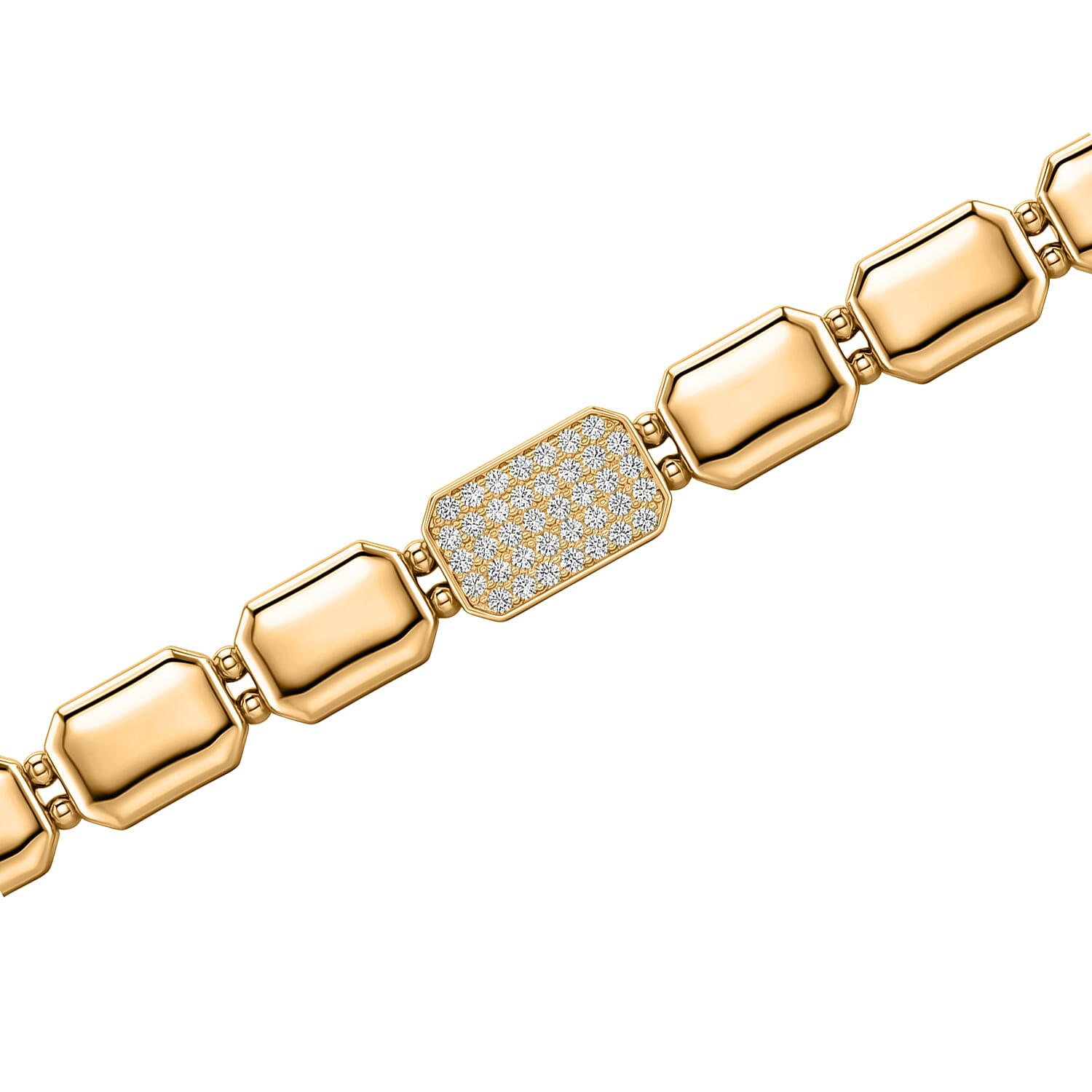 Austrian Crystal Bold Link Necklace (20 Inches) in Goldtone
