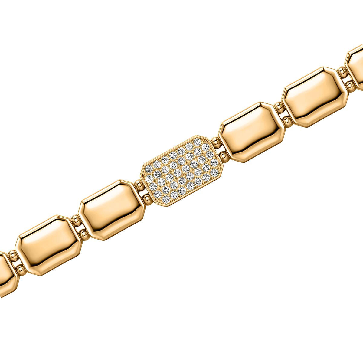Austrian Crystal Bold Link Necklace (20 Inches) in Goldtone image number 2