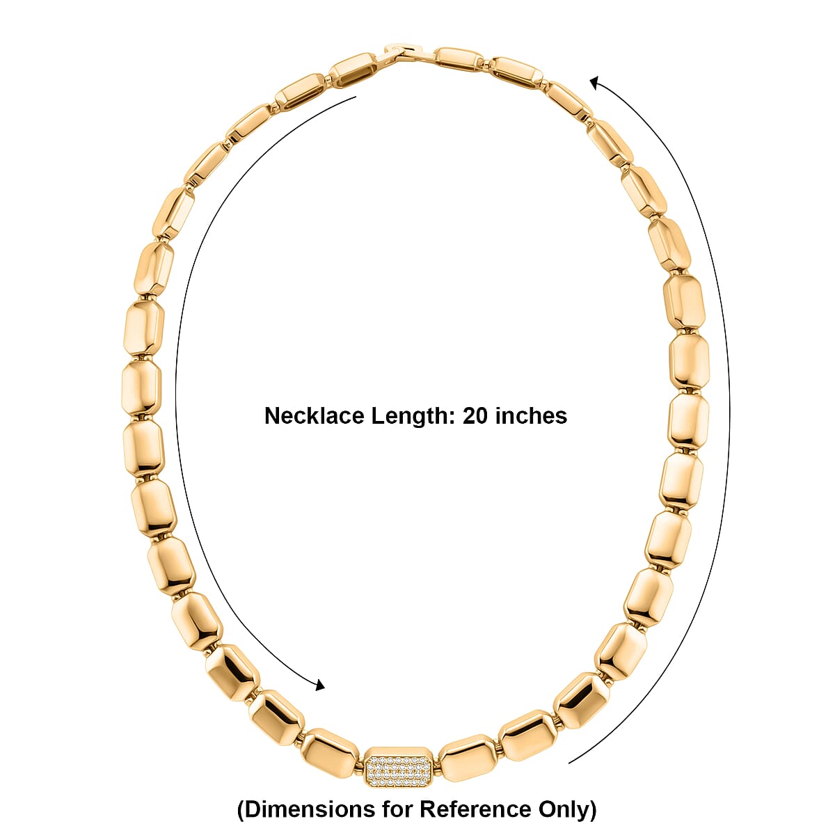 Austrian Crystal Bold Link Necklace (20 Inches) in Goldtone image number 4