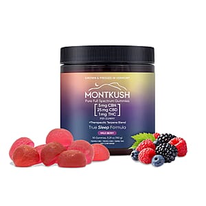 MontKush Wild Berry True Sleep 25mg Formula (30 Gummies)