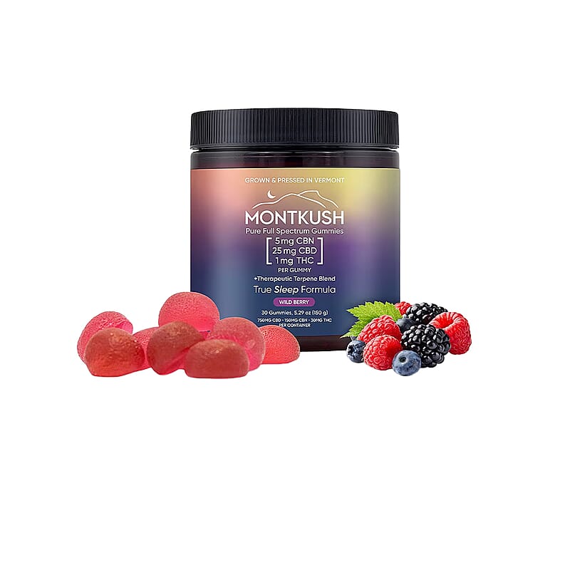 MontKush Wild Berry True Sleep 25mg Formula (30 Gummies)