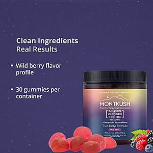 MontKush Wild Berry True Sleep 25mg Formula (30 Gummies)