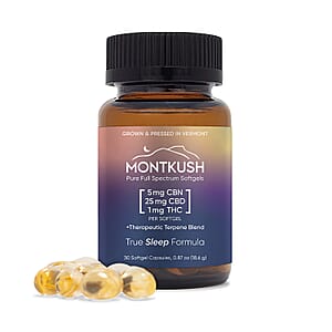 MontKush True Sleep 25mg CBD Formula (30 Softgel Capsules)