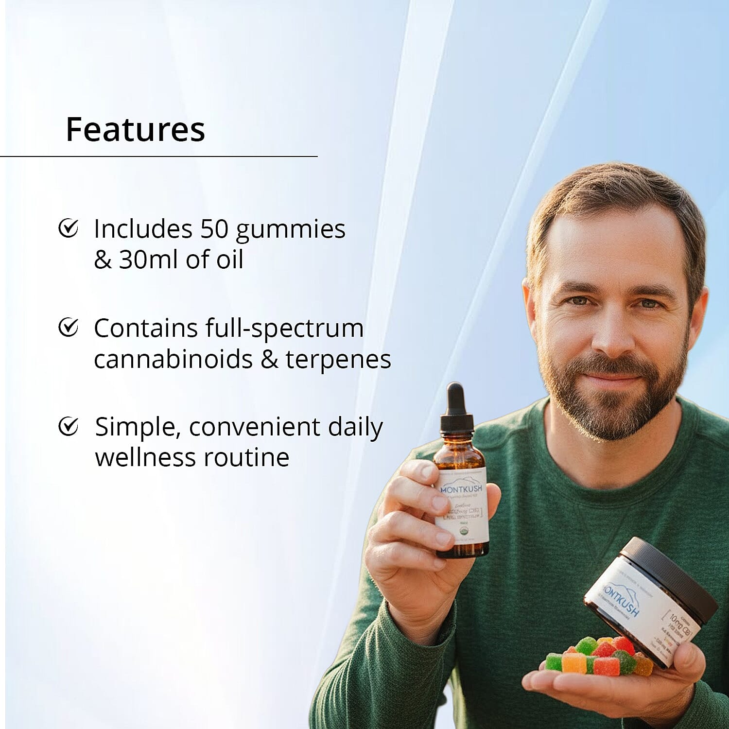 MontKush Daily Calm Combo Full Spectrum Gummies & Rosin Oil  (50 Counts & 1oz)