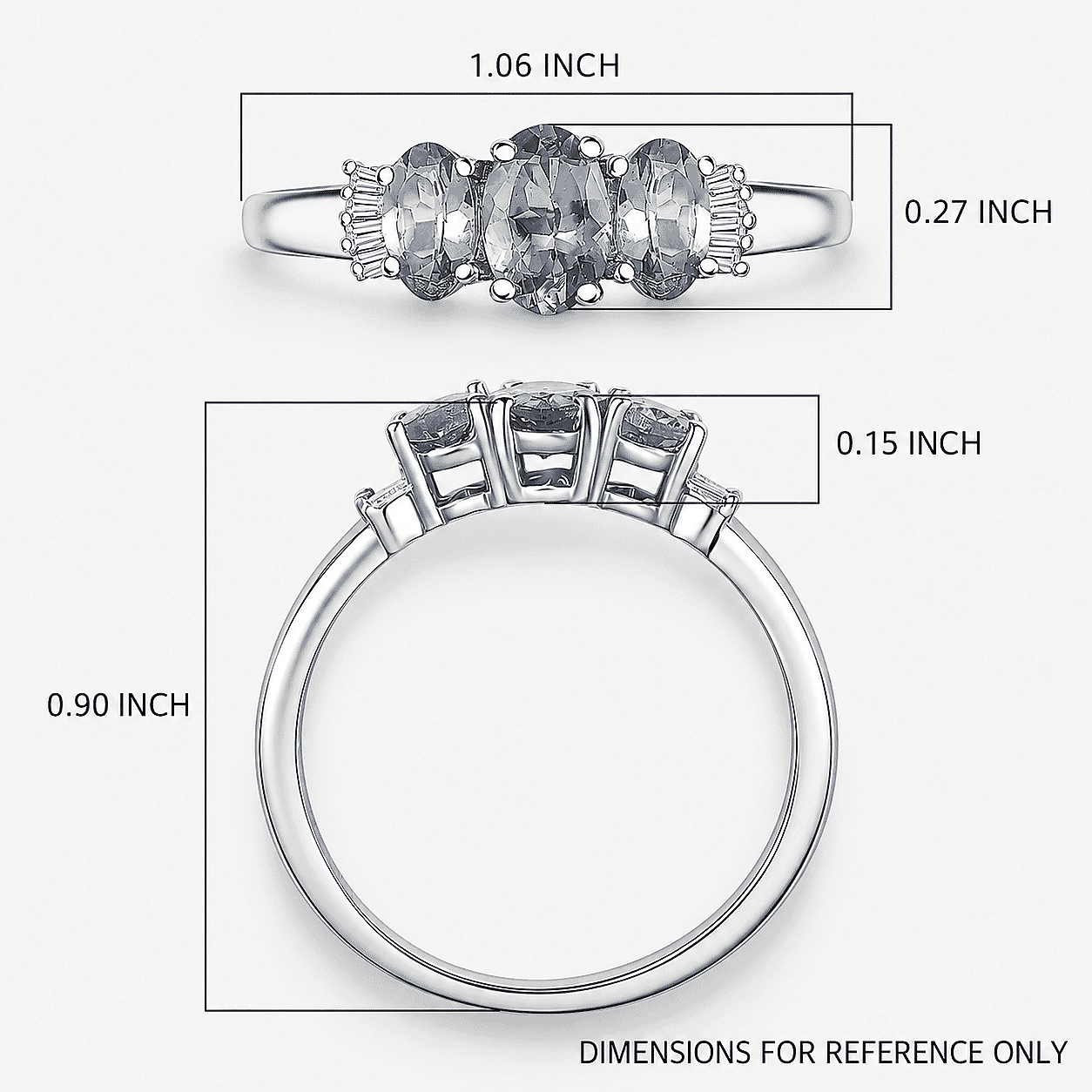 D'Joy Peacock Tanzanite and Diamond 1.10 ctw Ballerina Ring in Rhodium Over Sterling Silver (Size 7.0)