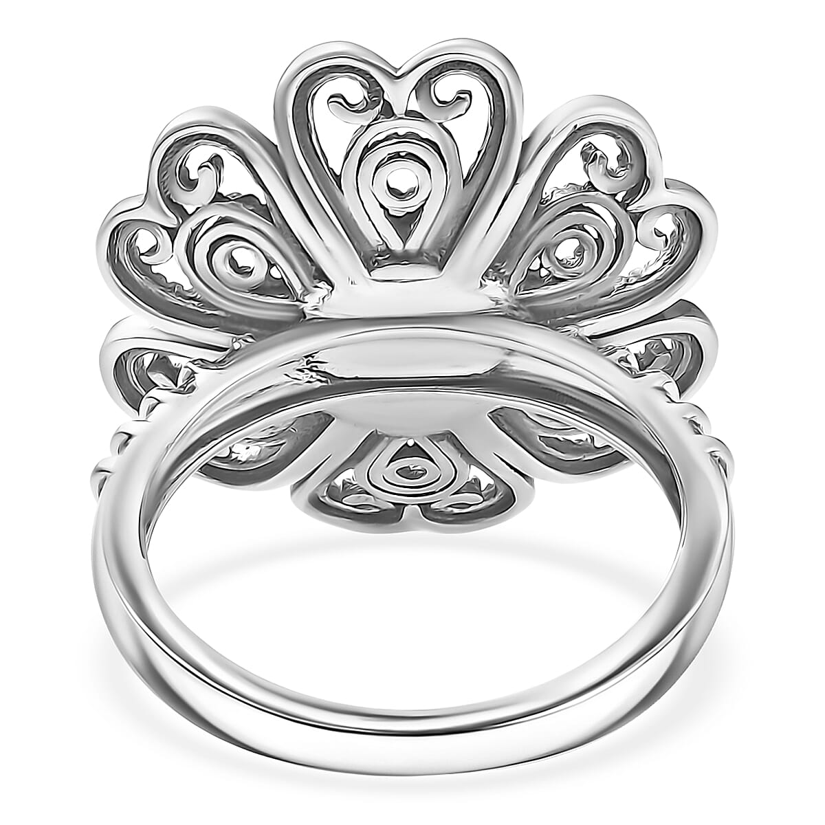 Doorbuster D'Joy Indian Artisan Crafted Premium Freshwater Pearl Ring in Black Oxidised Sterling Silver (Size 8.0) image number 4