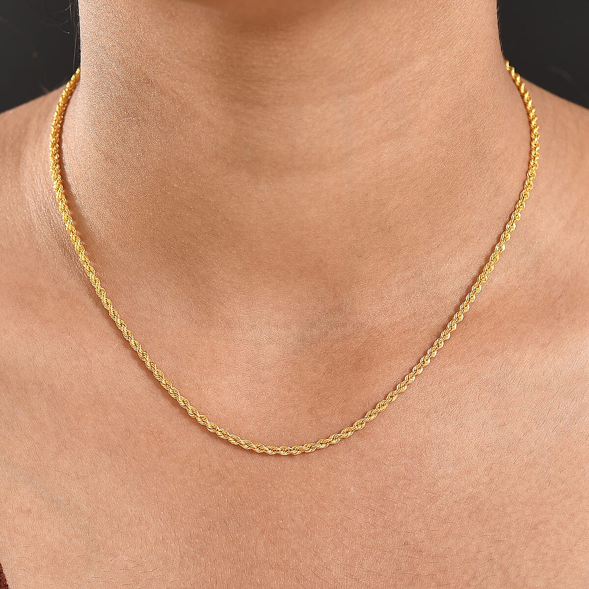 Rope Chain Necklace in 22K Yellow Gold 4.36 Grams 20 Inches image number 1
