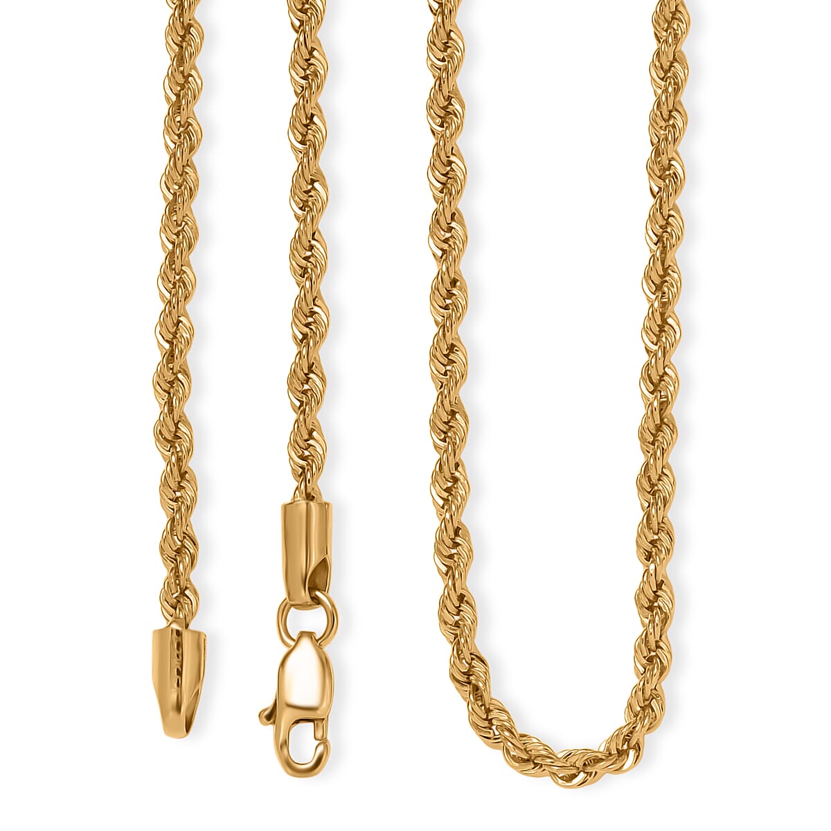Rope Chain Necklace in 22K Yellow Gold 4.36 Grams 20 Inches image number 2