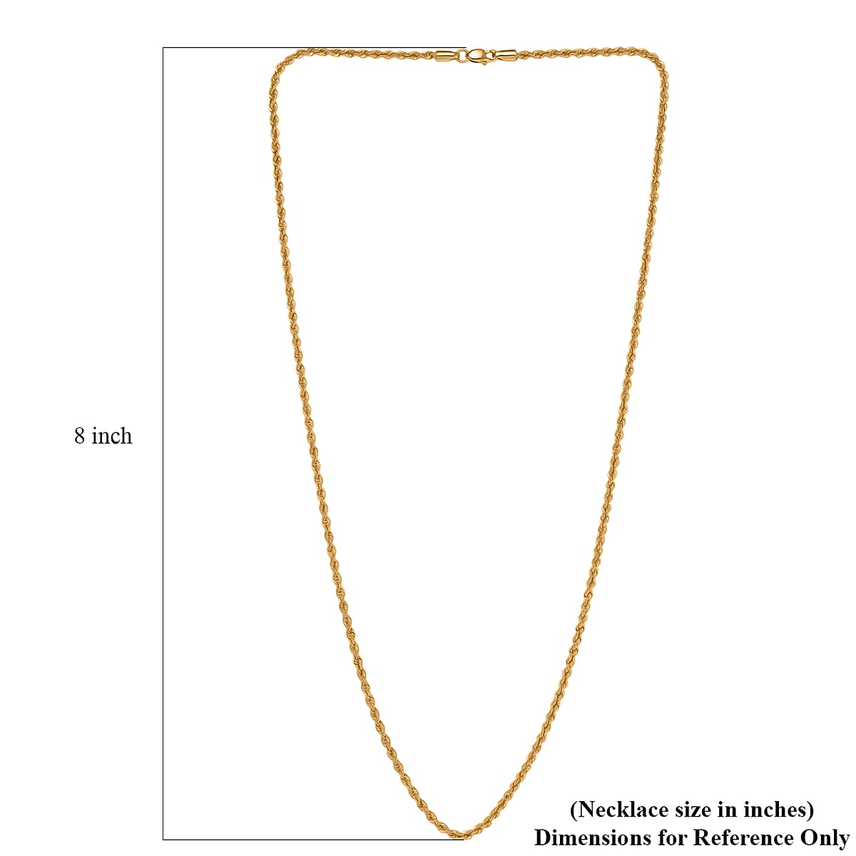 Rope Chain Necklace in 22K Yellow Gold 4.36 Grams 20 Inches image number 3