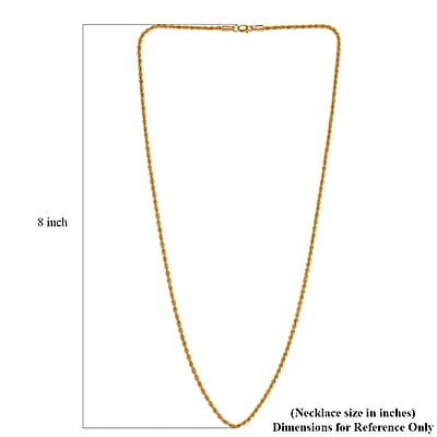 Rope Chain Necklace in 22K Yellow Gold 4.36 Grams 20 Inches