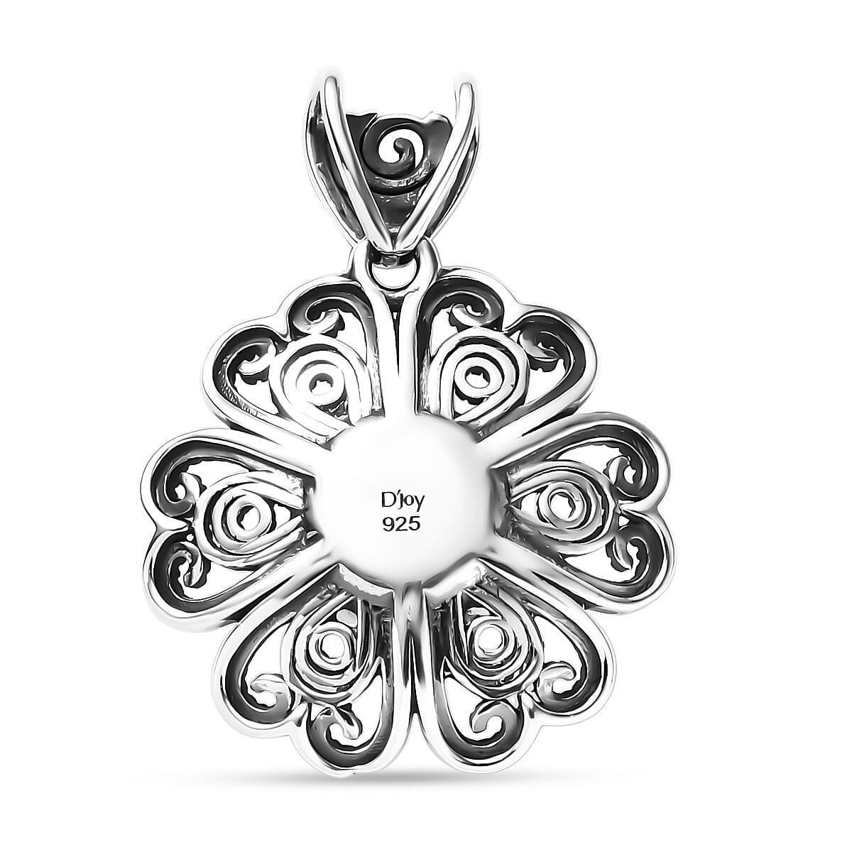 Doorbuster D'Joy Indian Artisan Crafted Freshwater Pearl Floral Pendant in Sterling Silver image number 4
