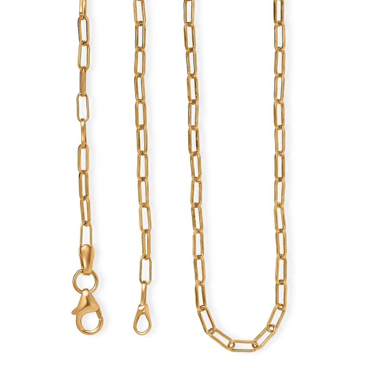 Luxoro Paperclip Chain Necklace in 10K Yellow Gold 20 Inches 3.89 Grams image number 2