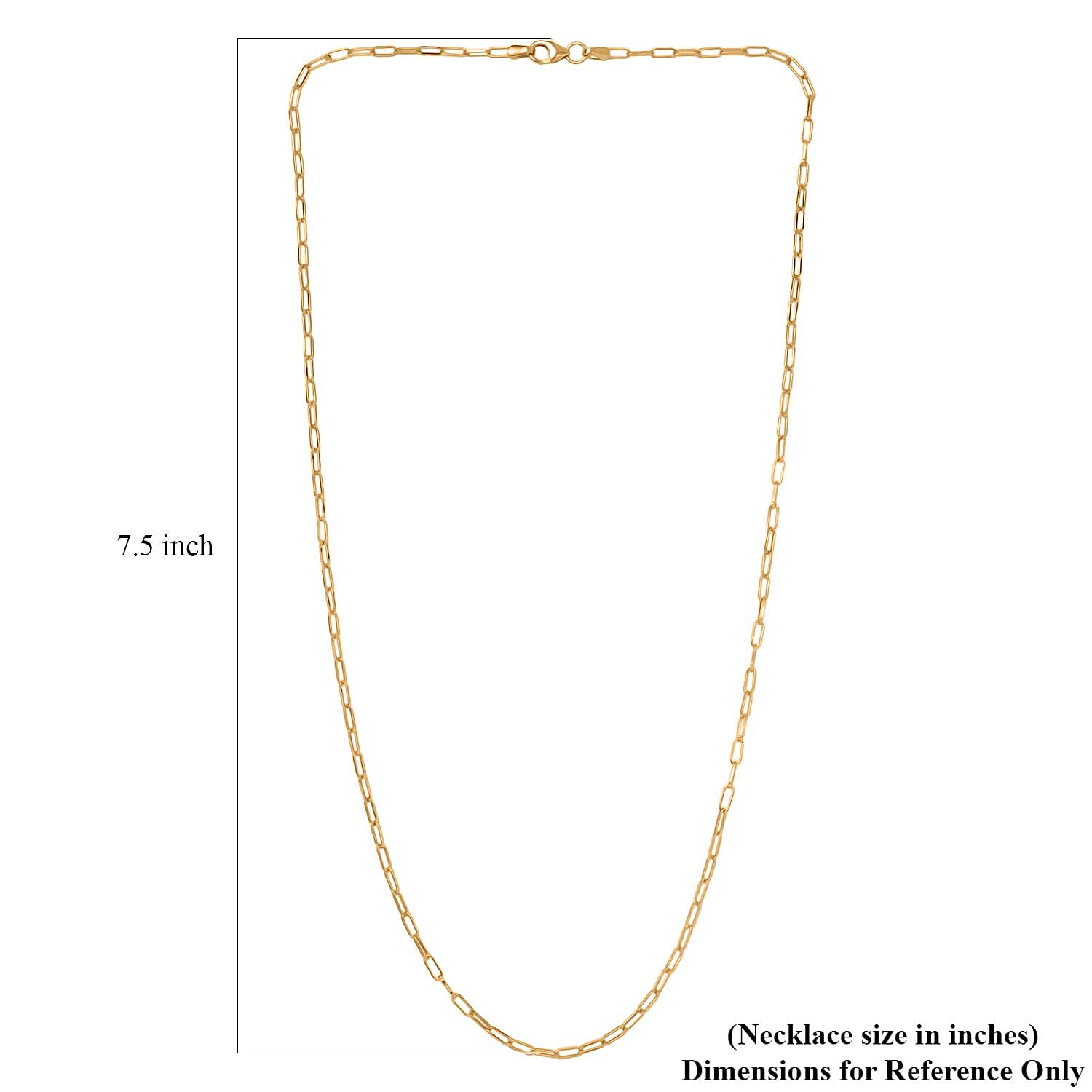 Luxoro Paperclip Chain Necklace in 10K Yellow Gold 20 Inches 3.89 Grams