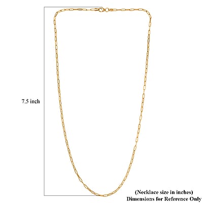 Luxoro Paperclip Chain Necklace in 10K Yellow Gold 20 Inches 3.89 Grams