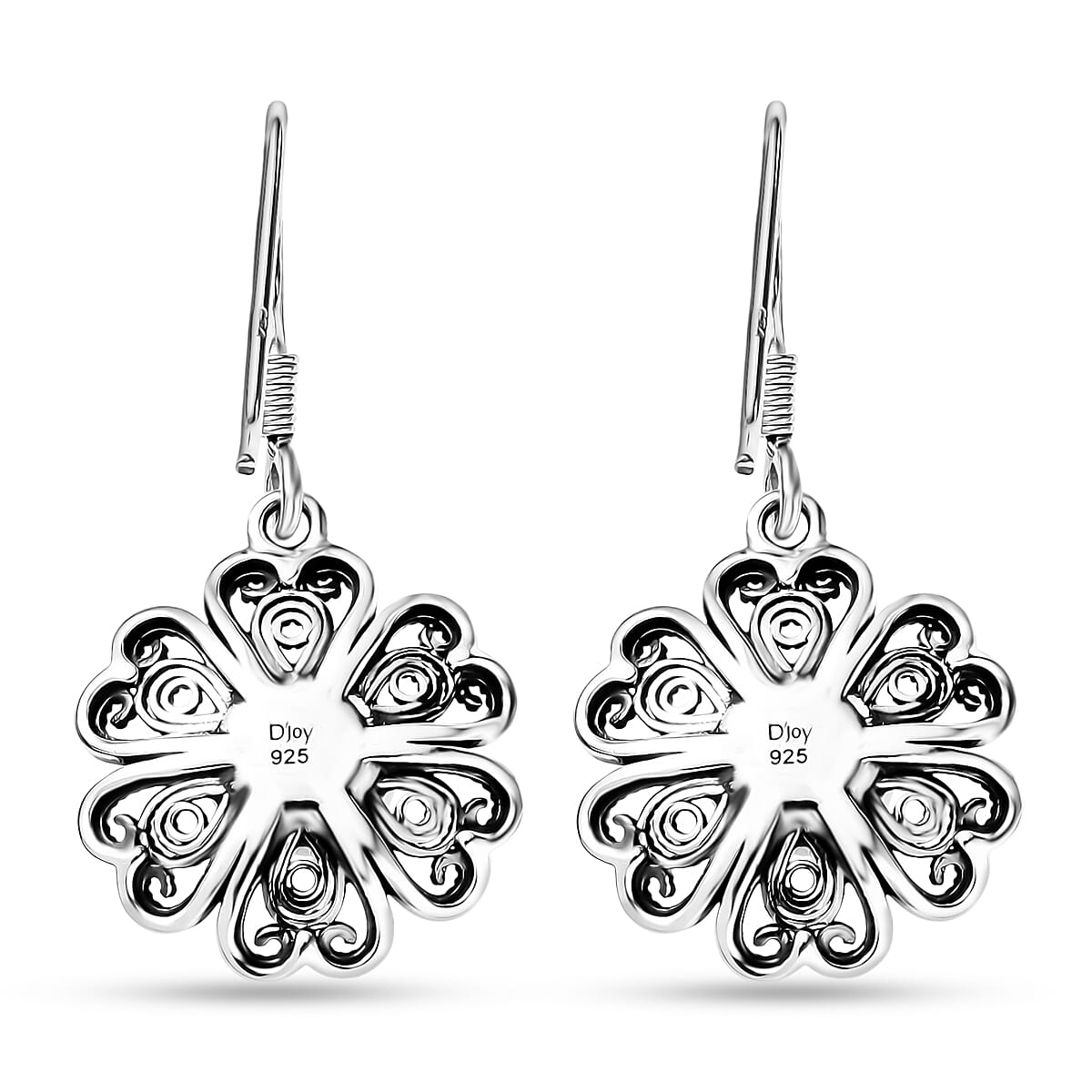 Doorbuster D'Joy Indian Artisan Crafted Premium Freshwater Pearl Earrings in Black Oxidised Sterling Silver image number 5