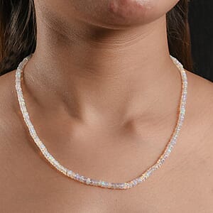 D'Joy Ethiopian Welo Opal 37.00 ctw Beaded Necklace in 18K Vermeil Yellow Gold Over Sterling Silver 18-20 Inches