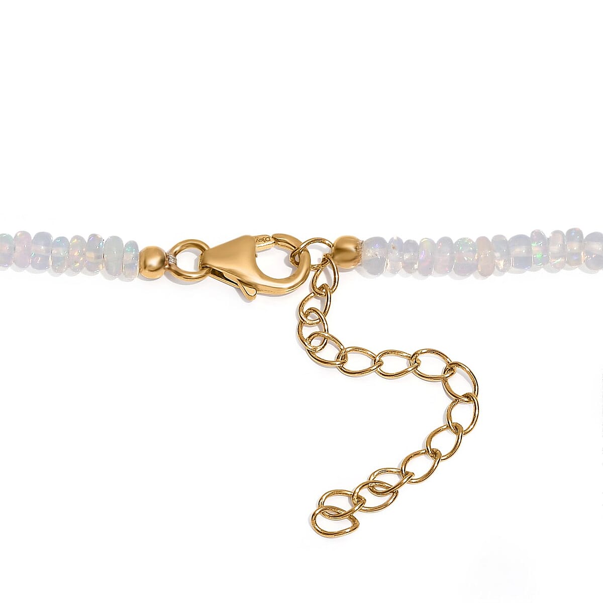 D'Joy Ethiopian Welo Opal 37.00 ctw Beaded Necklace in 18K Vermeil Yellow Gold Over Sterling Silver 18-20 Inches image number 4