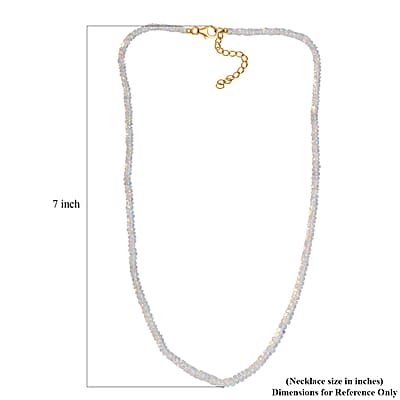 D'Joy Ethiopian Welo Opal 37.00 ctw Beaded Necklace in 18K Vermeil Yellow Gold Over Sterling Silver 18-20 Inches