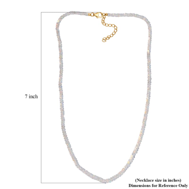 D'Joy Ethiopian Welo Opal 37.00 ctw Beaded Necklace in 18K Vermeil Yellow Gold Over Sterling Silver 18-20 Inches