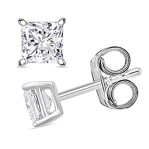 Luxuriant Princess Cut Lab Grown Diamond G VS2 1.18 ctw Earrings in 14K White Gold