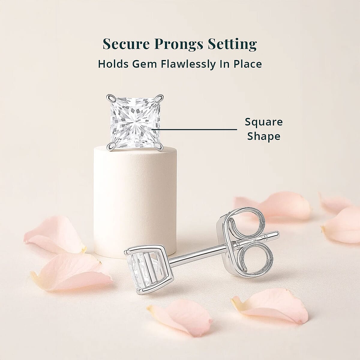 Luxuriant Princess Cut Lab Grown Diamond G VS2 1.18 ctw Earrings in 14K White Gold image number 4