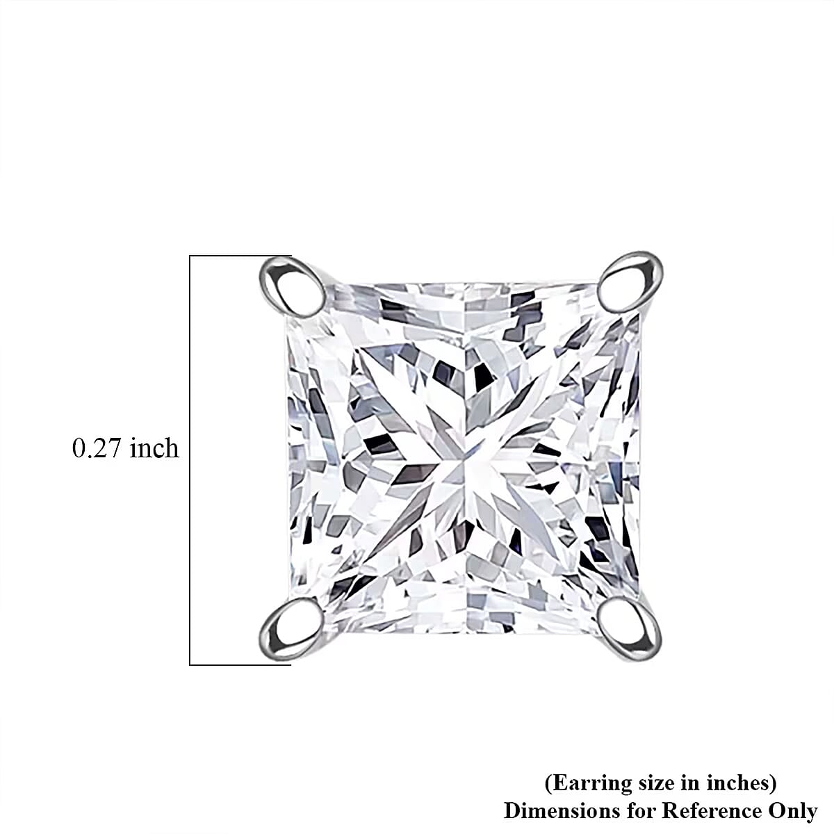 Luxuriant Princess Cut Lab Grown Diamond G VS2 1.18 ctw Earrings in 14K White Gold image number 6