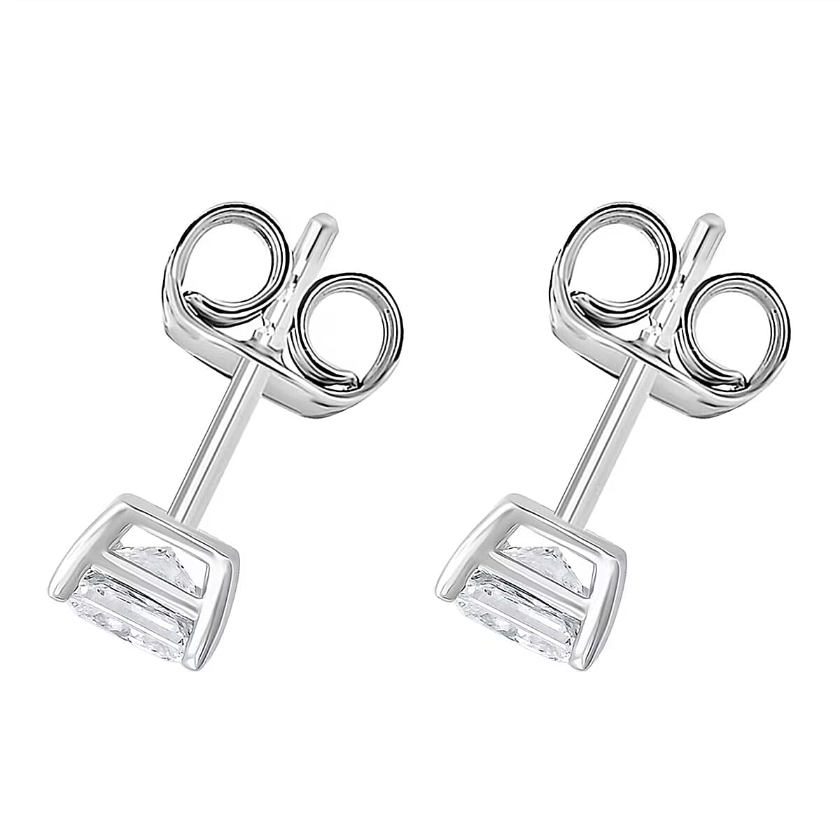 Luxuriant Princess Cut Lab Grown Diamond G VS2 1.18 ctw Earrings in 14K White Gold image number 7