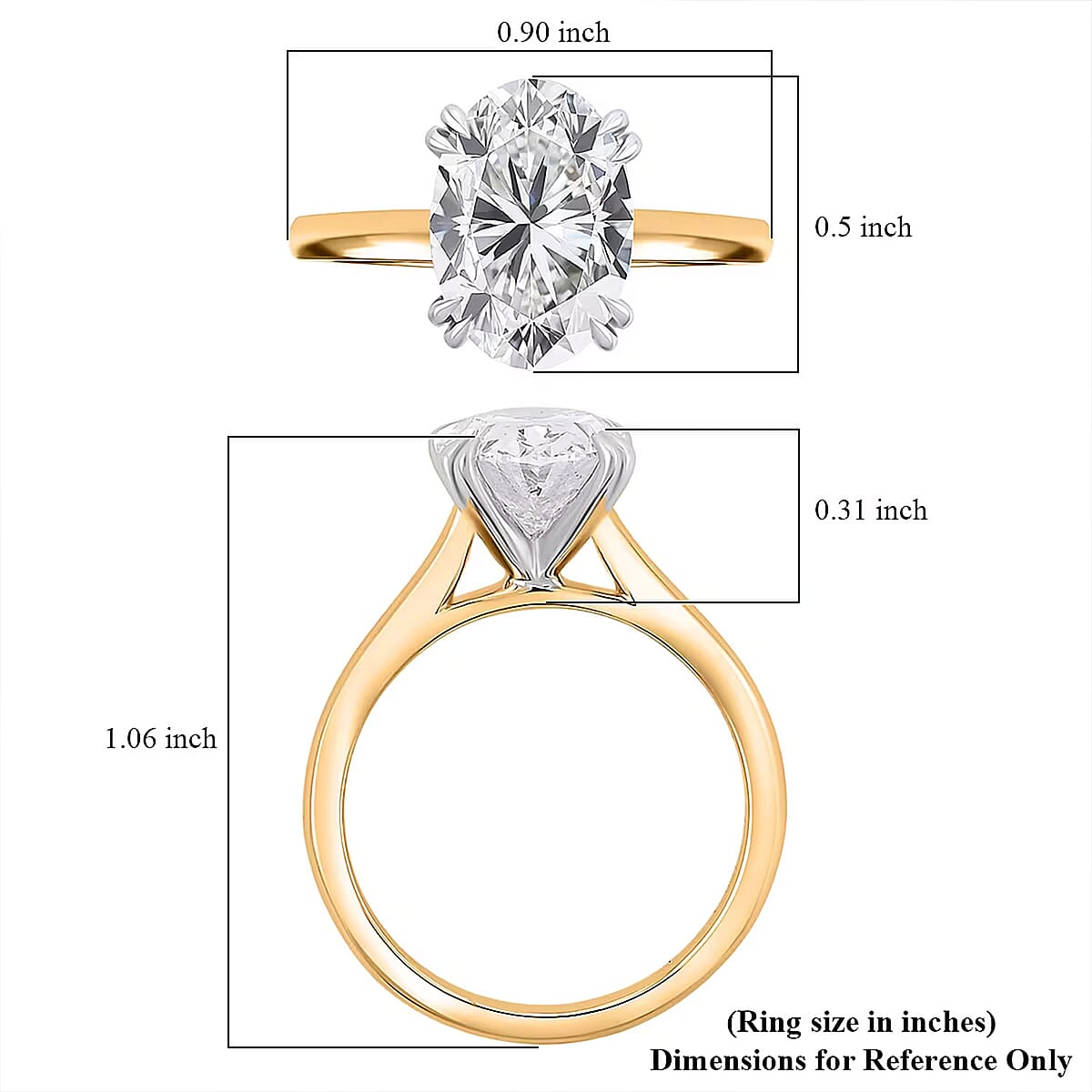 Luxuriant Lab Grown Diamond G VS 3.00 ctw Ring in 14K Yellow Gold (Size 10.0) image number 6