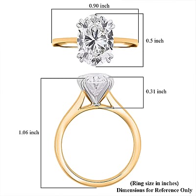 Luxuriant Lab Grown Diamond G VS 3.00 ctw Ring in 14K Yellow Gold (Size 10.0)