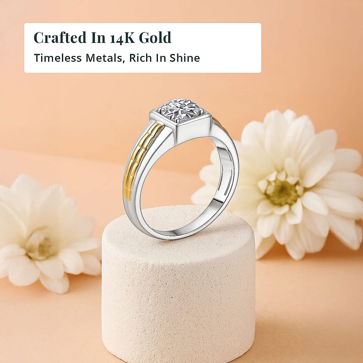 10K Yellow Gold Luxuriant Lab Grown Diamond (VS2) Men's Ring (Size 10.5) 1.00 ctw image number 2