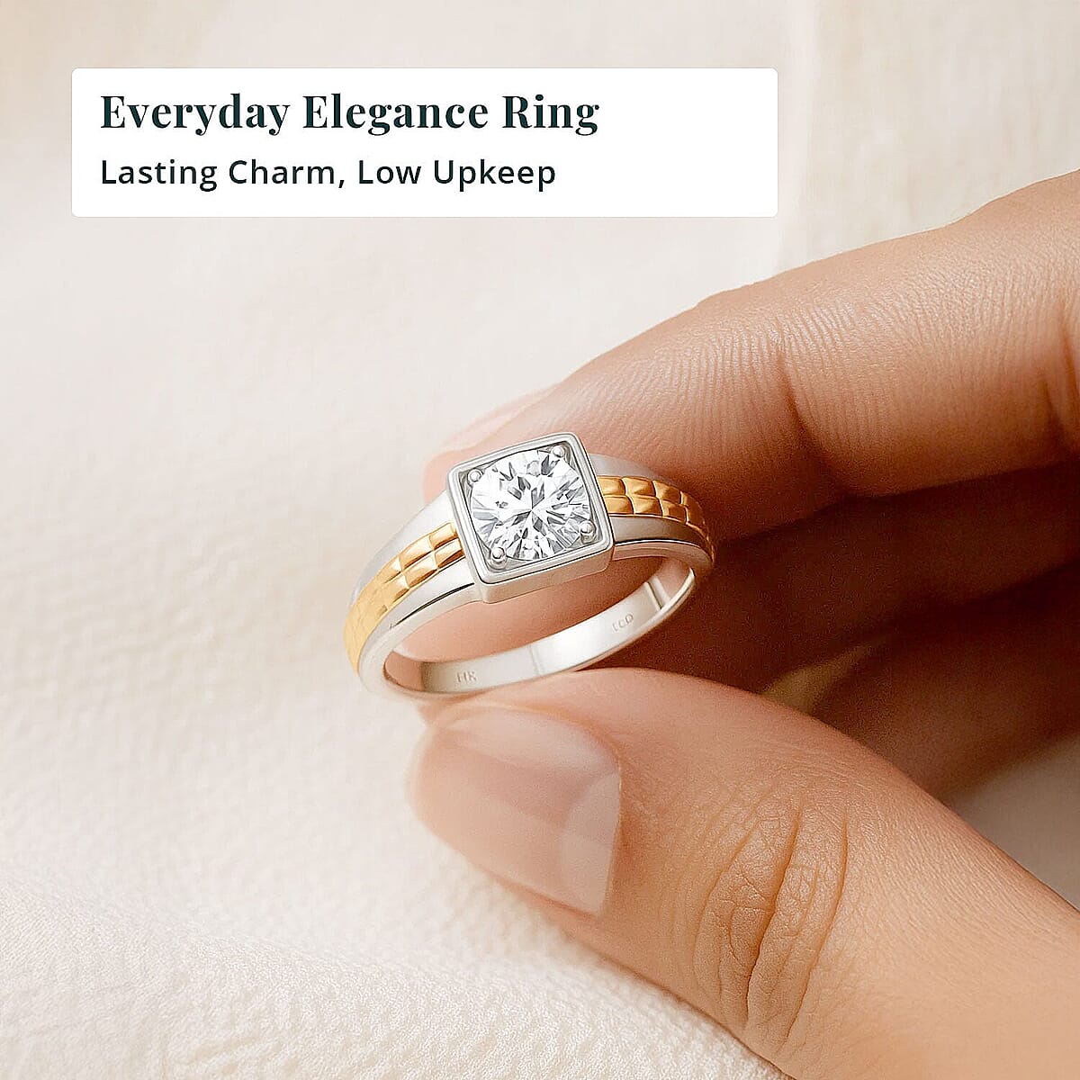 10K Yellow Gold Luxuriant Lab Grown Diamond (VS2) Men's Ring (Size 10.5) 1.00 ctw image number 5