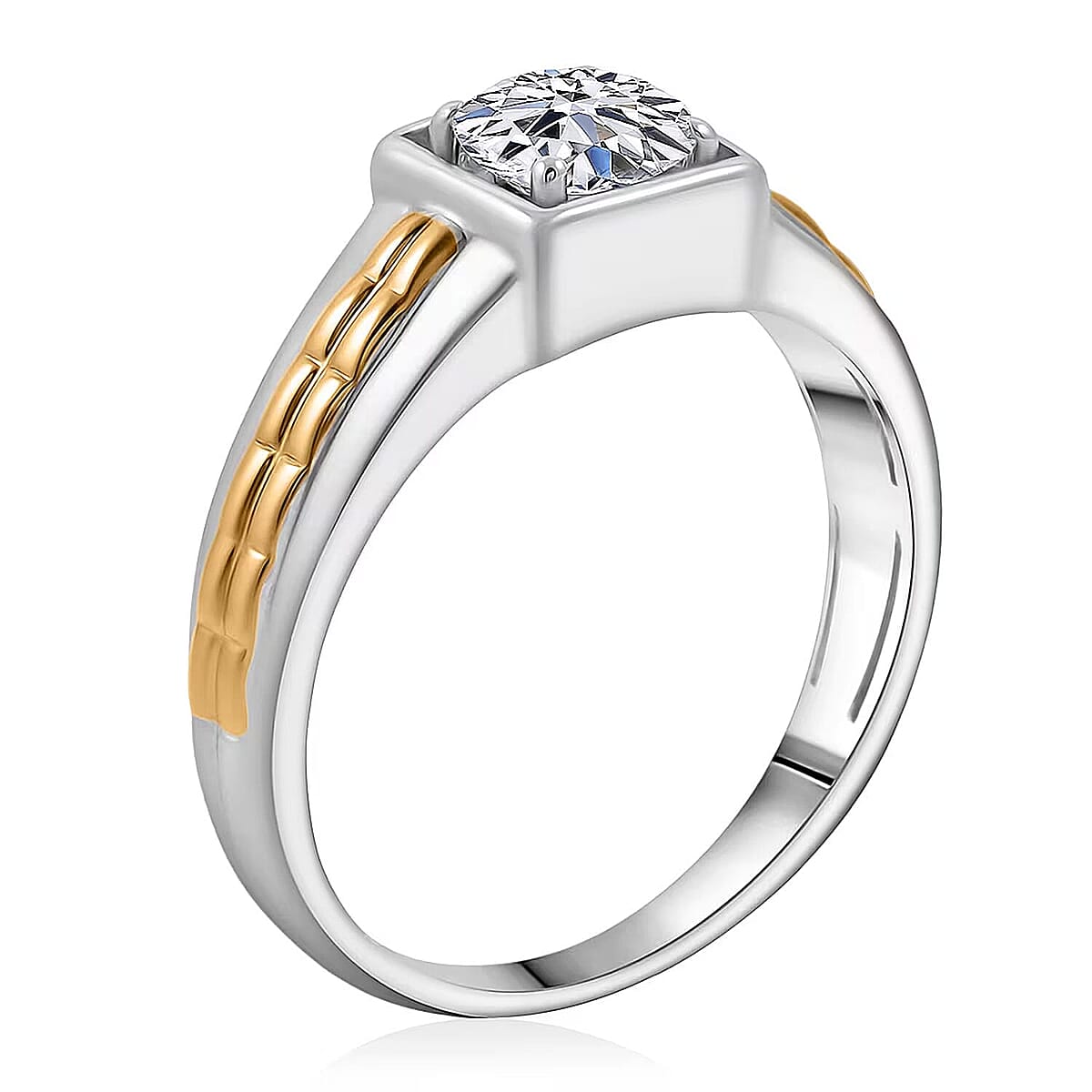 10K Yellow Gold Luxuriant Lab Grown Diamond (VS2) Men's Ring (Size 9.5) 1.00 ctw image number 7