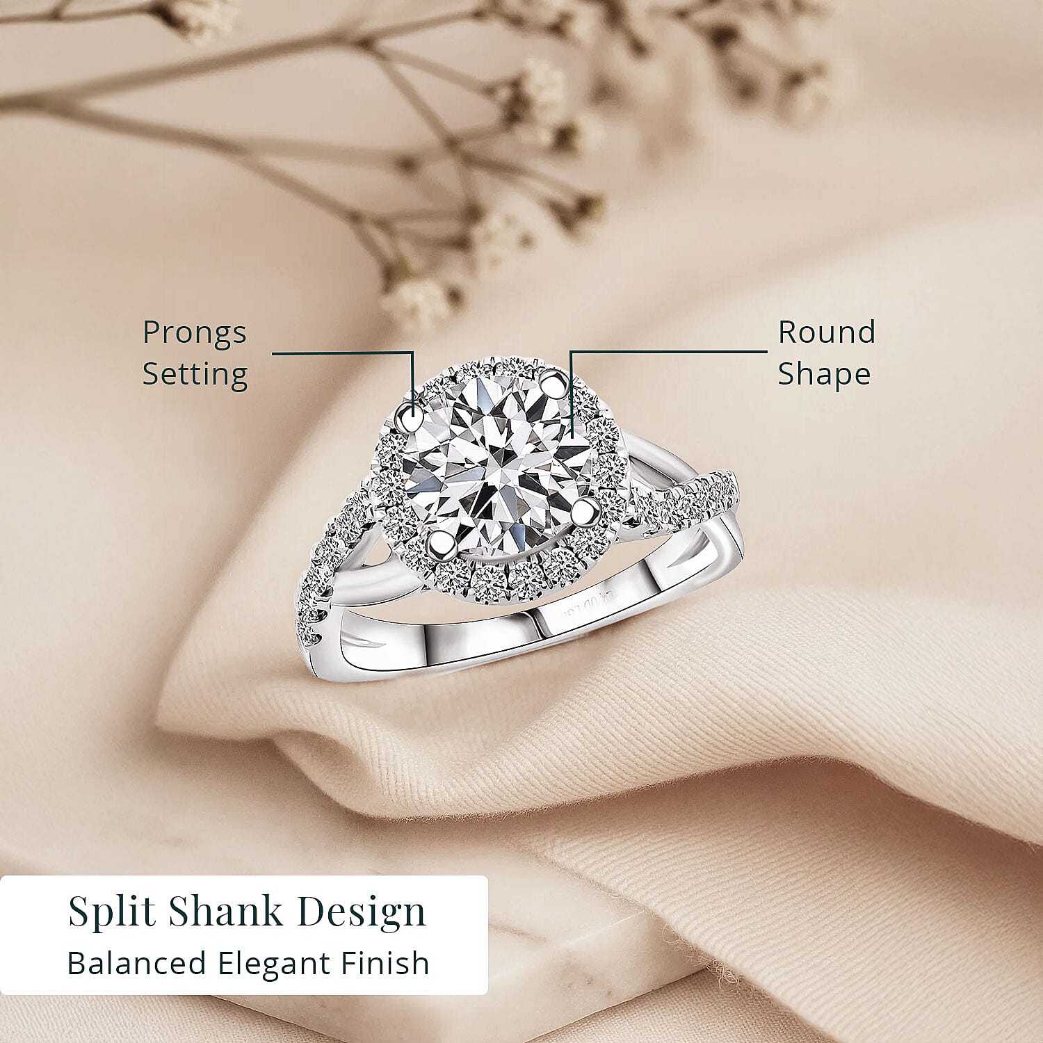 IGI Certified Luxuriant Lab Grown Diamond G VS 2.50 ctw Ring in 14K White Gold (Size 10.0)