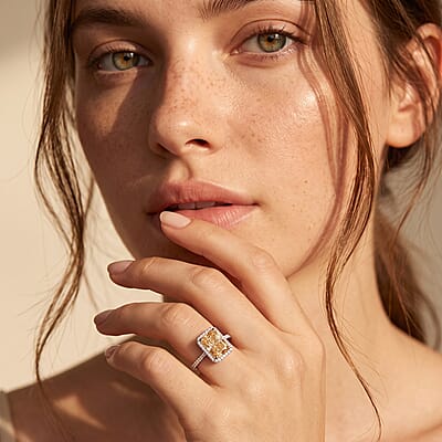 Luxuriant Lab Grown Yellow Diamond (IR) (VS1), Lab Grown Diamond 2.24 ctw Ring in 14K White Gold (Size 11.0)