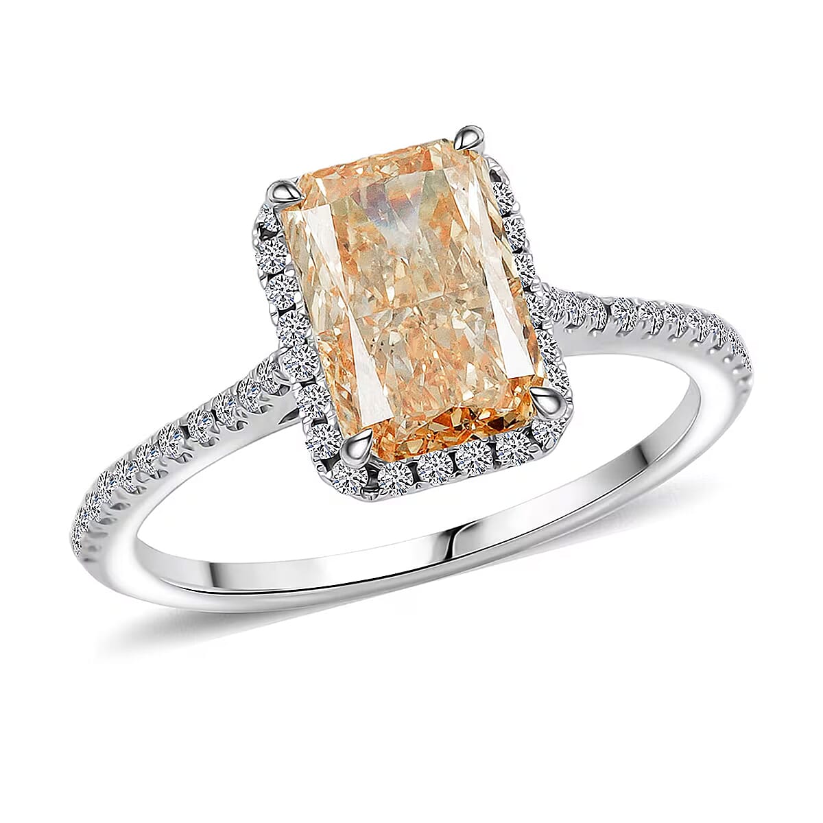 Luxuriant Lab Grown Yellow Diamond (IR) (VS1), Lab Grown Diamond 2.24 ctw Ring in 14K White Gold (Size 6.0) image number 0