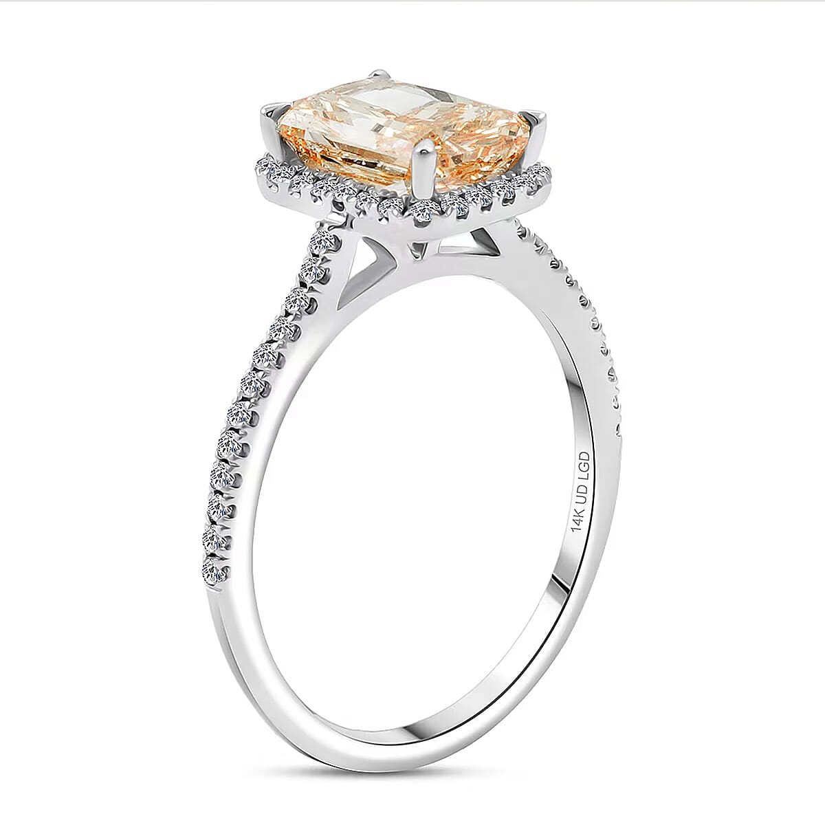 Luxuriant Lab Grown Yellow Diamond (IR) (VS1), Lab Grown Diamond 2.24 ctw Ring in 14K White Gold (Size 6.0) image number 7
