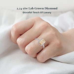 Luxuriant Lab Grown Yellow Diamond (IR) (VS1), Lab Grown Diamond 2.24 ctw Ring in 14K White Gold (Size 7.0)