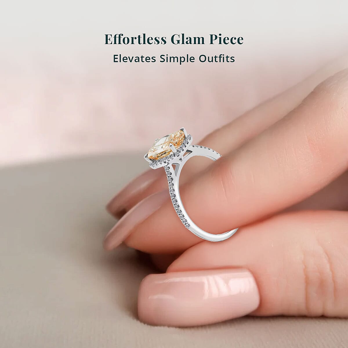 14K White Gold Luxuriant Lab Grown Yellow Diamond (IR), Lab Grown Diamond (VS2) Ring (Size 7.5) 2.24 ctw image number 5