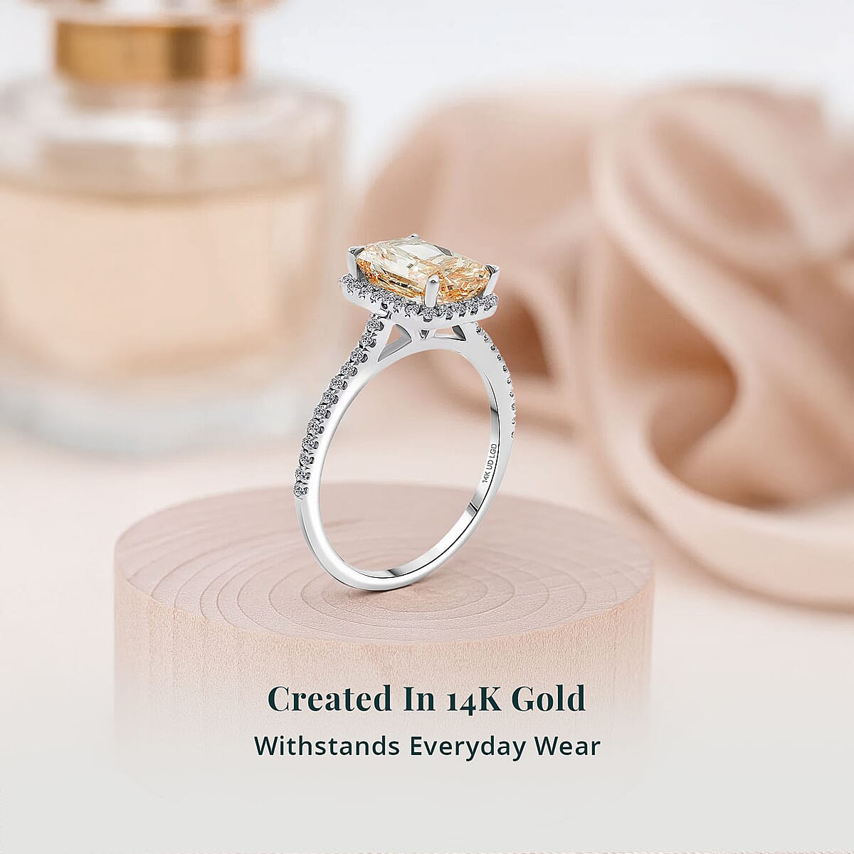 Luxuriant Lab Grown Yellow Diamond (IR) (VS1), Lab Grown Diamond 2.24 ctw Ring in 14K White Gold (Size 8.0) image number 2