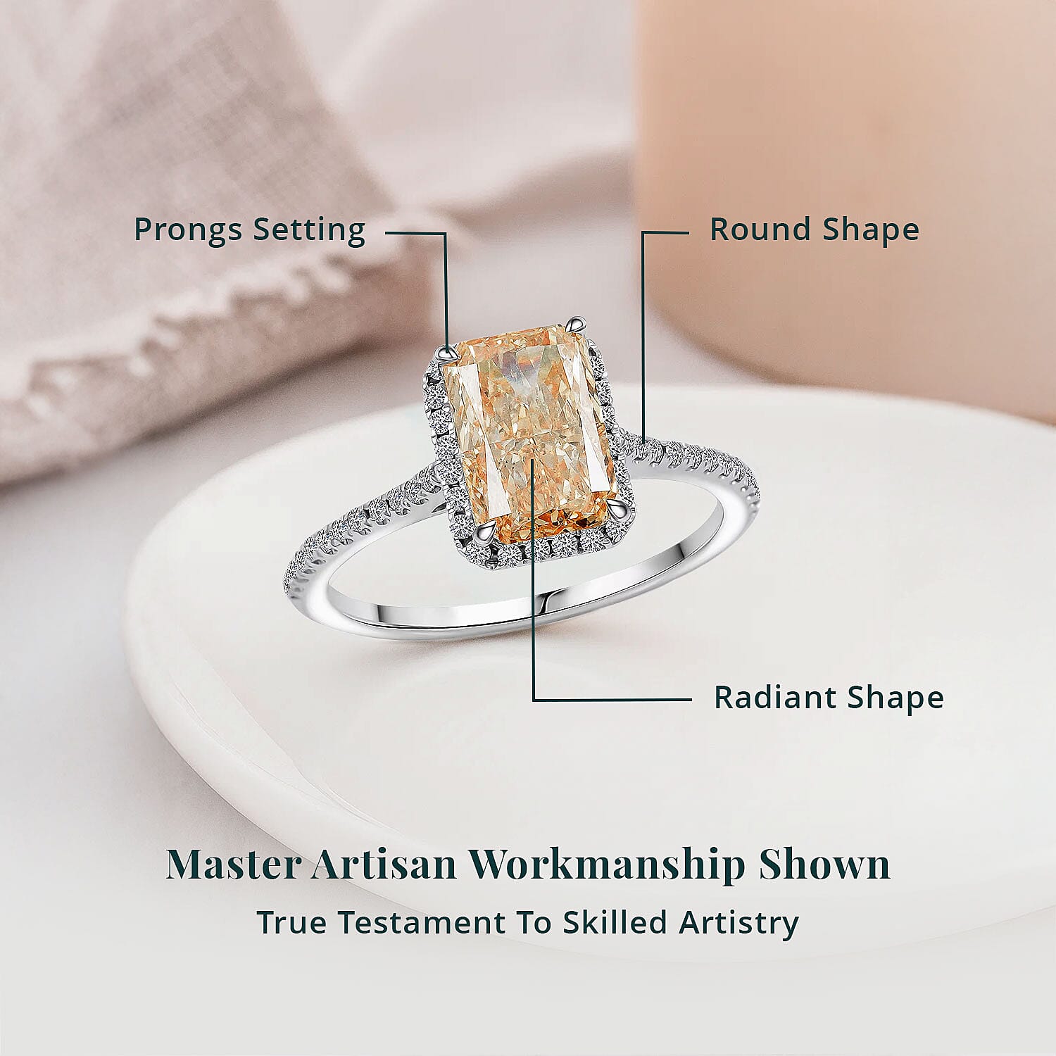 Luxuriant Lab Grown Yellow Diamond (IR) (VS1), Lab Grown Diamond 2.24 ctw Ring in 14K White Gold (Size 8.0)