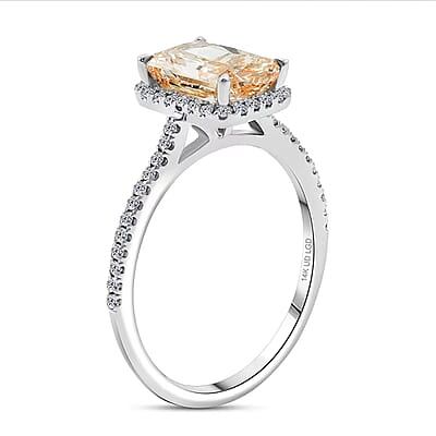 Luxuriant Lab Grown Yellow Diamond (IR) (VS1), Lab Grown Diamond 2.24 ctw Ring in 14K White Gold (Size 8.0)
