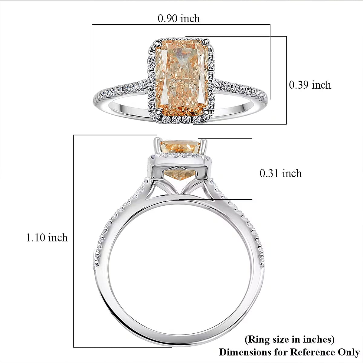14K White Gold Luxuriant Lab Grown Yellow Diamond (IR), Lab Grown Diamond (VS2) Ring (Size 8.5) 2.24 ctw image number 6