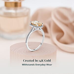 14K White Gold Luxuriant Lab Grown Yellow Diamond (IR), Lab Grown Diamond (VS2) Ring (Size 9.5) 2.24 ctw