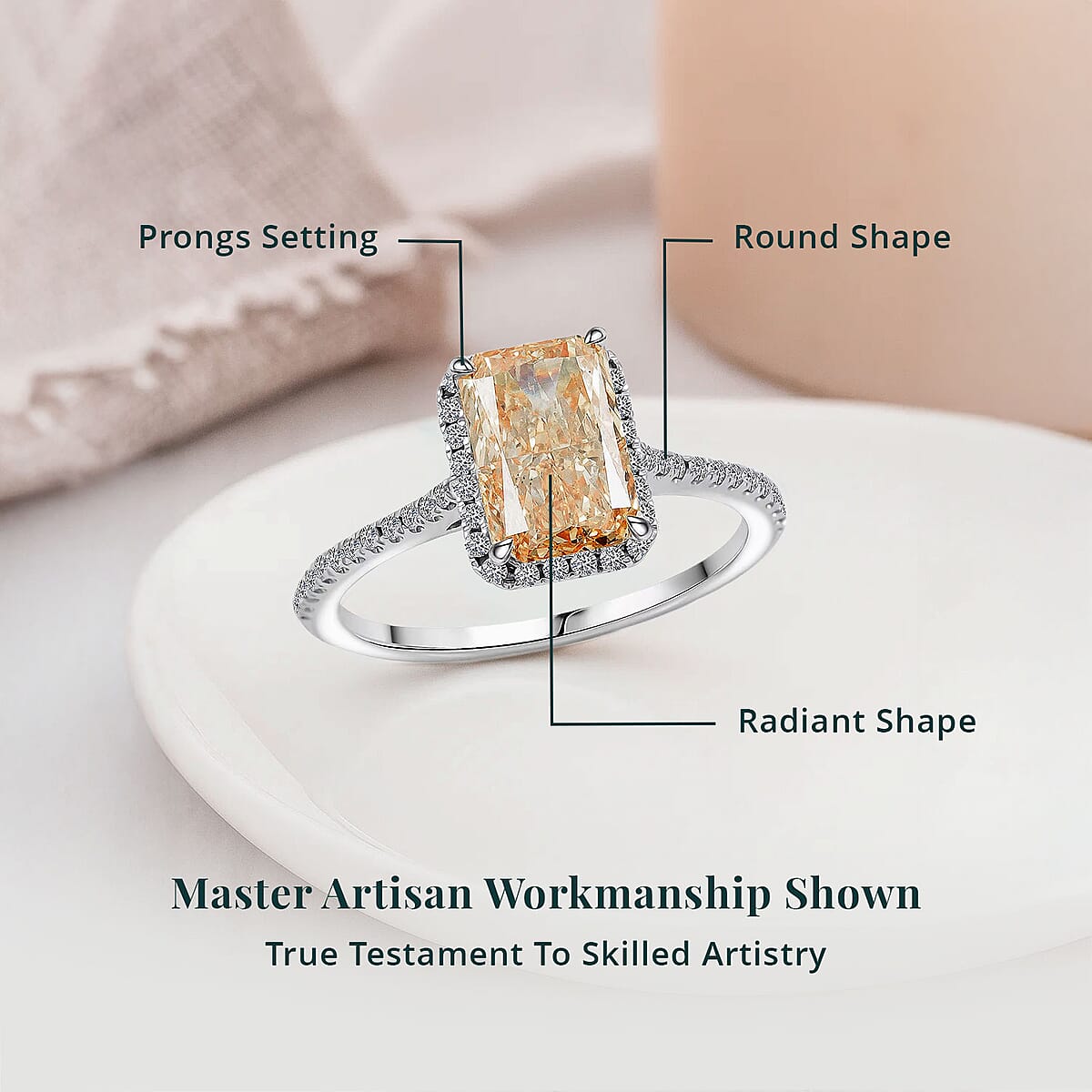 14K White Gold Luxuriant Lab Grown Yellow Diamond (IR), Lab Grown Diamond (VS2) Ring (Size 9.5) 2.24 ctw image number 4