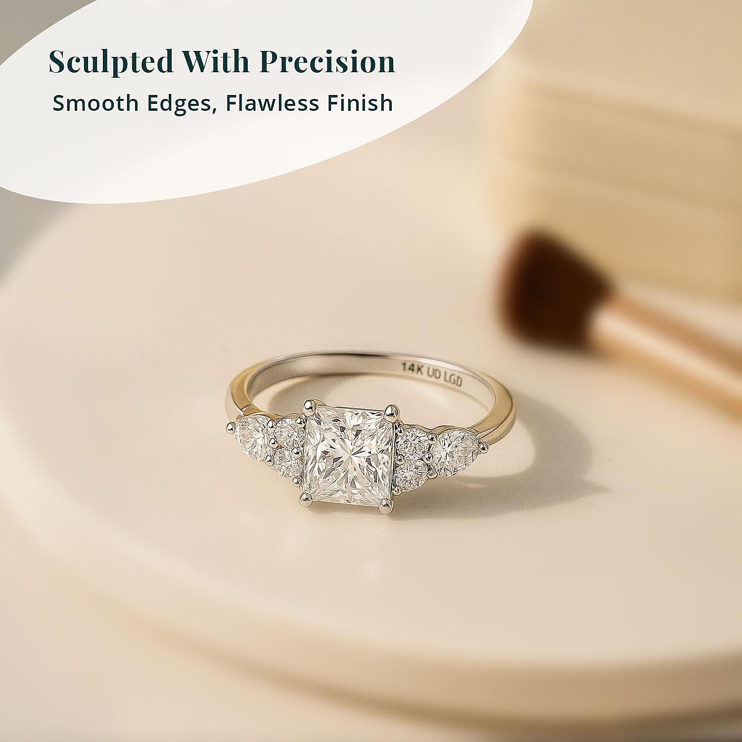 TLV IGI Certified 14K White Gold Luxuriant Lab Grown Diamond (G, VS2) Ring (Size 10.0) 1.75 ctw